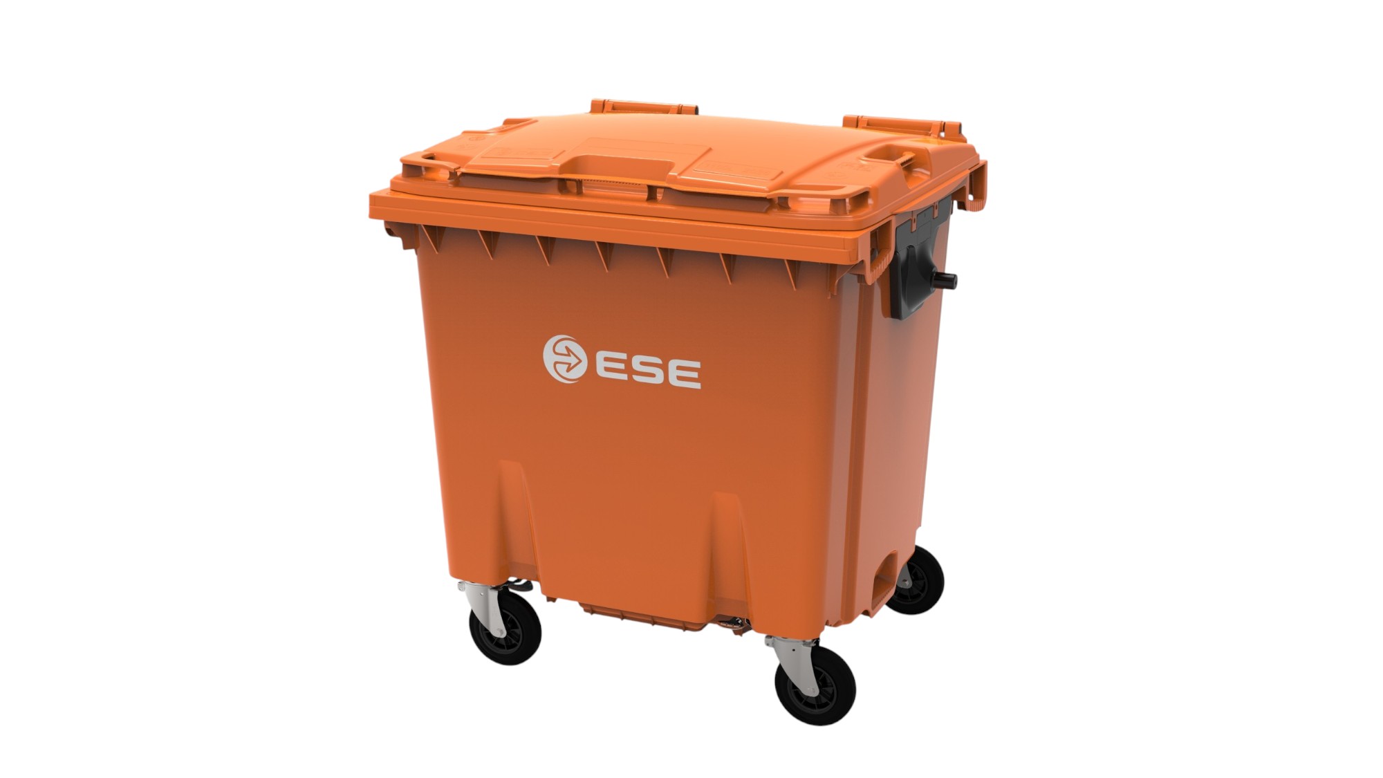 Контейнер для ТПВ, ESE, 1100 л, ErgoStop. з плоскою кришкою, помаранчевий